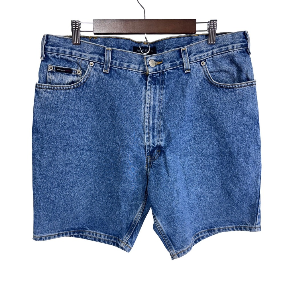 Y2K Perry Ellis Men's 38 Blue Denim Shorts Vintage 100% Cotton America Jeanswear